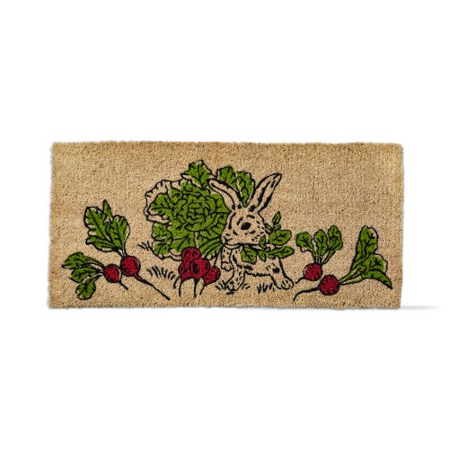 Tag Bunny With Radish Rectangle Indoor Outdoor Welcome Mat Beige In Multi