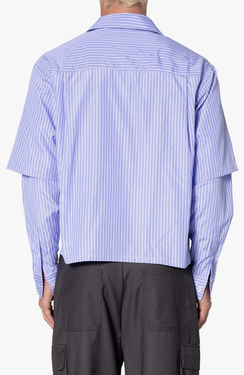 mnml Double Layer Pinstripe Button-Up Shirt, Alternate, color, 