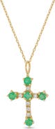 Bony Levy 18K Gold El Mar Gemstone & Diamond Cross Pendant Necklace (Online Trunk Show)