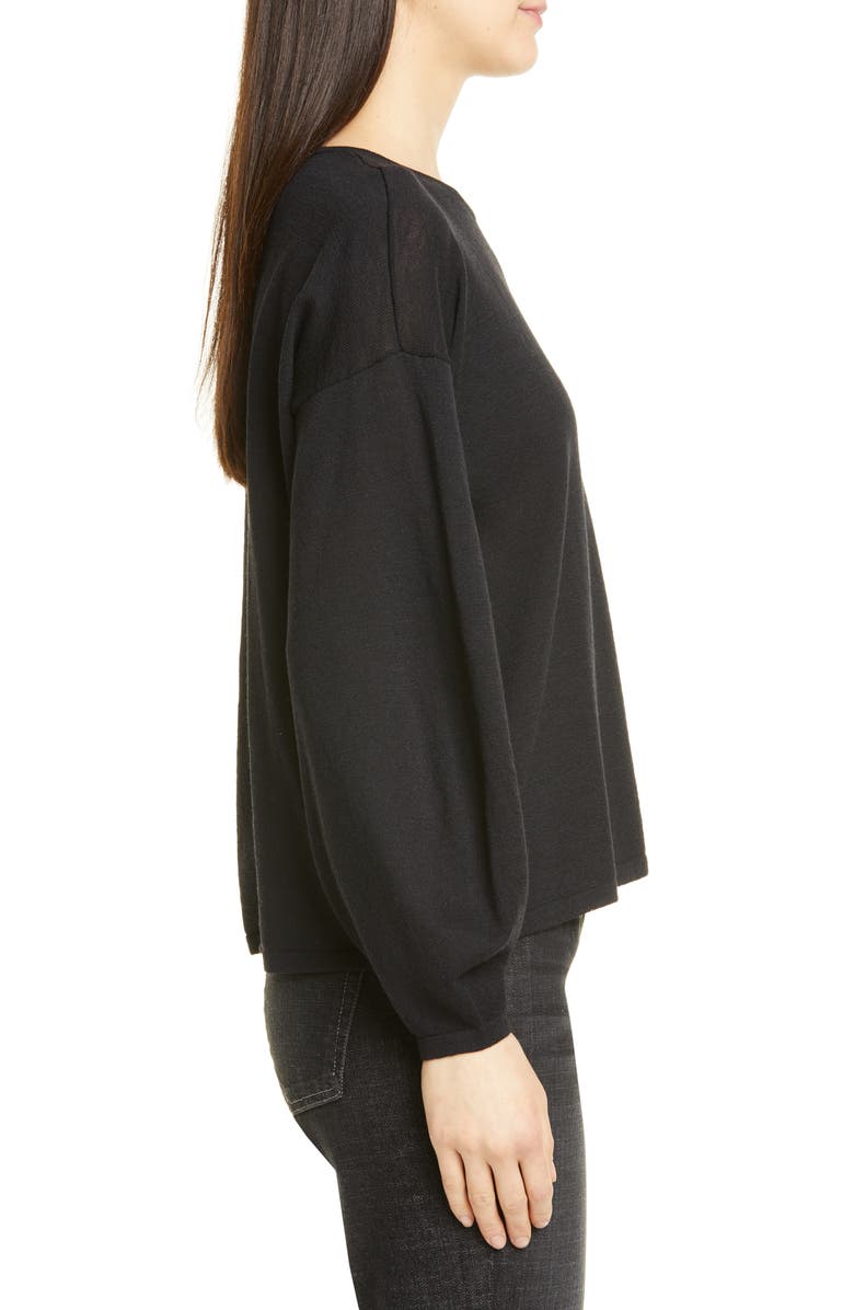 Eileen Fisher Round Neck Box Wool Sweater, Alternate, color, 