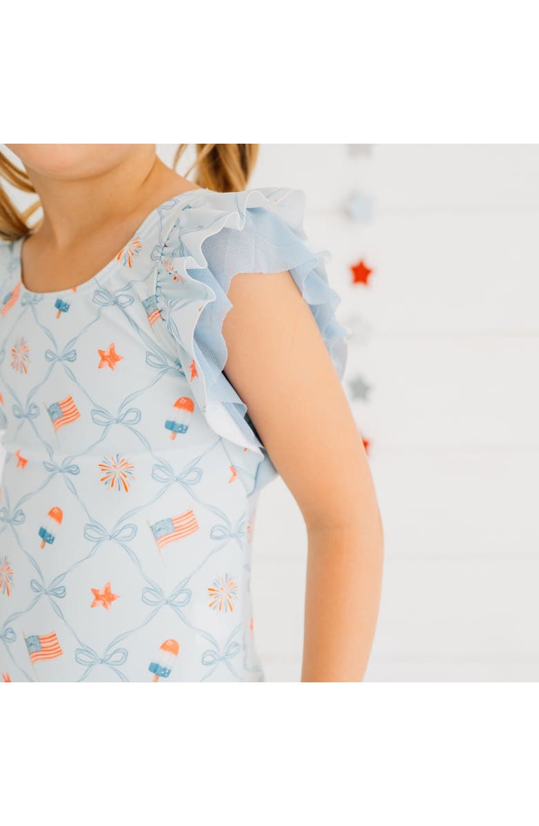 Sweet Wink Patriotic Trellis Bathing Suit, Alternate, color, Blue