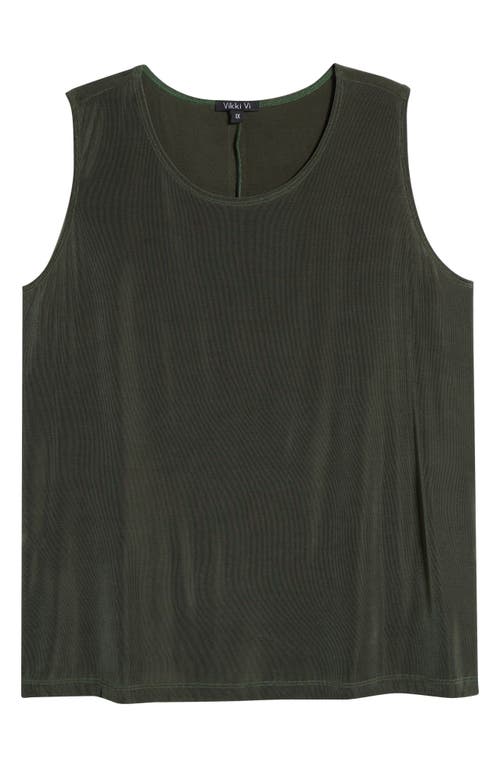 Vikki Vi Stretch Knit Tank In Olive