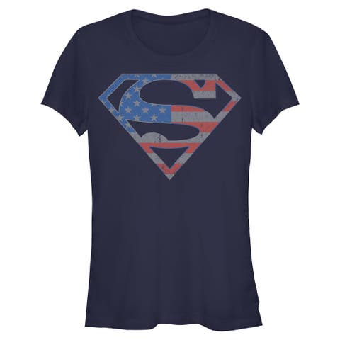 Junior's Stars and Stripes S Shield Short Sleeve Graphic T-Shirt