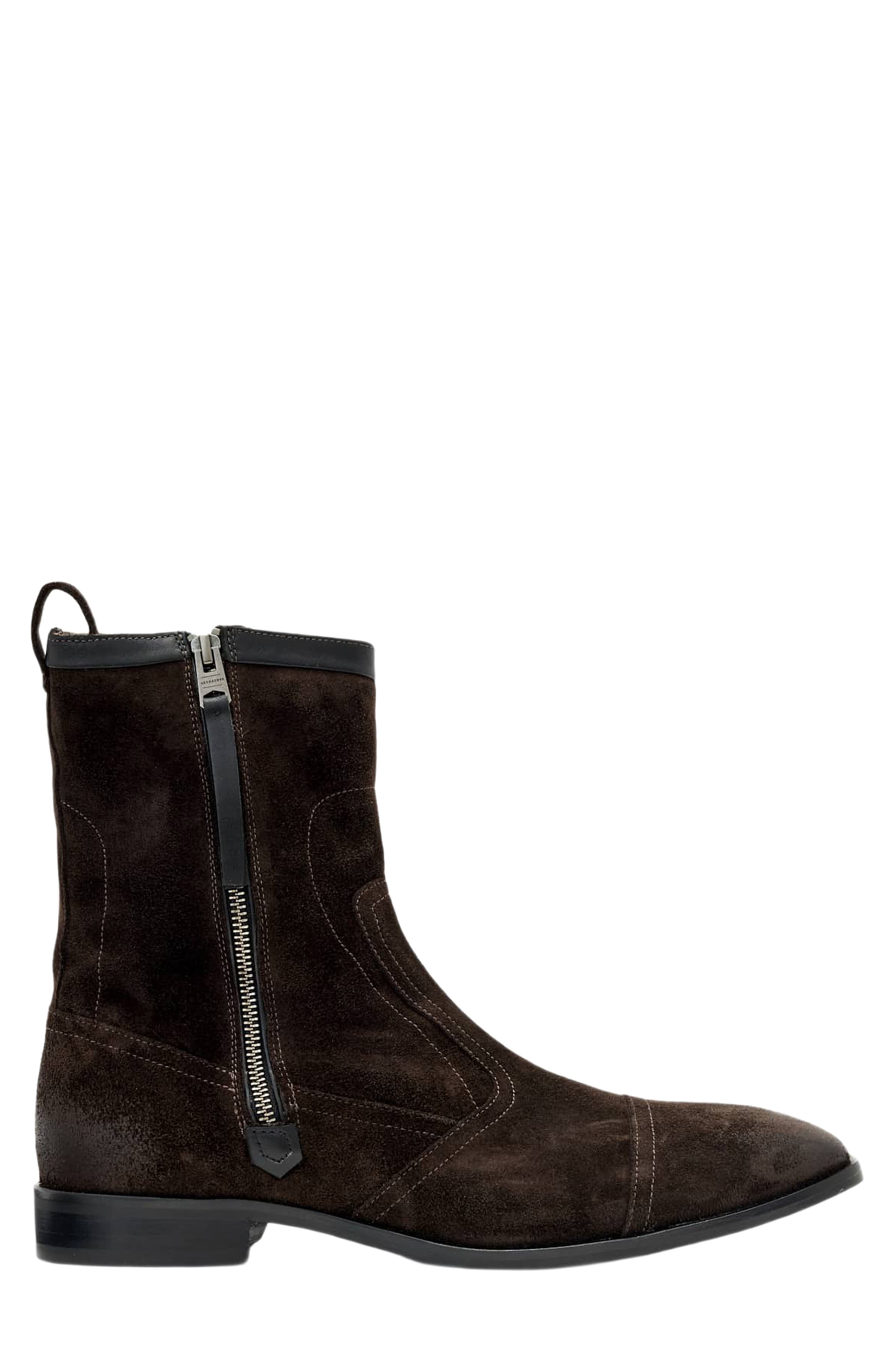 Dorian Leather Zip Boot, Alternate, color, DARK BROWN