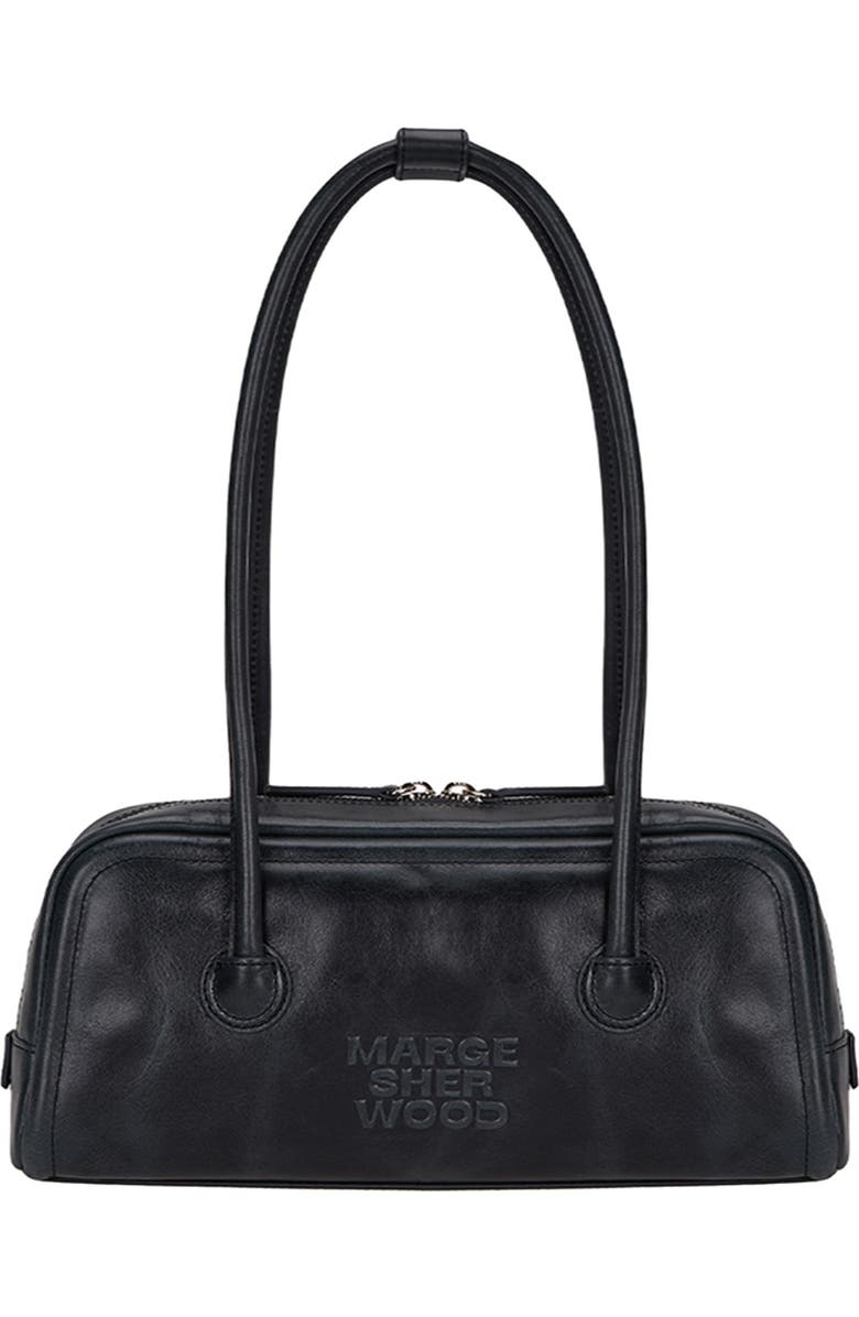 MARGESHERWOOD Soft Boston Leather Shoulder Bag, Main, color, Black Pull-Up