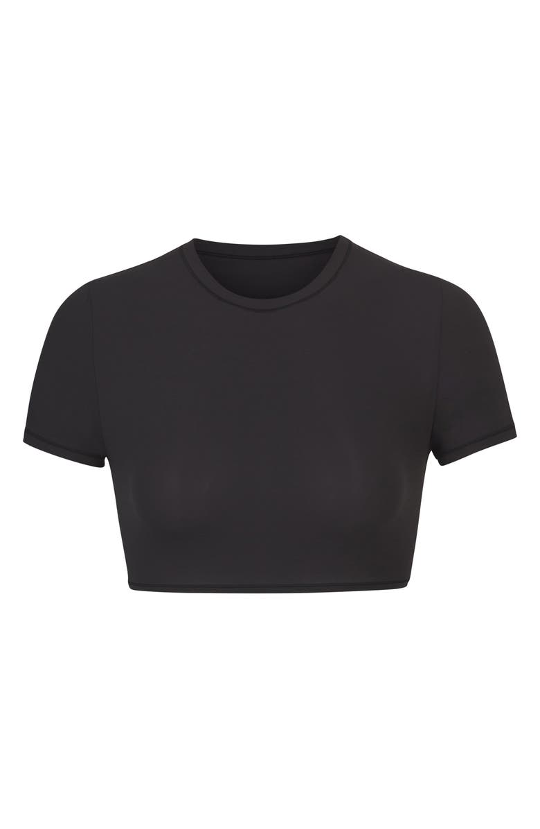 SKIMS Fits Everybody Picot Super Cropped T-Shirt, Alternate, color, 