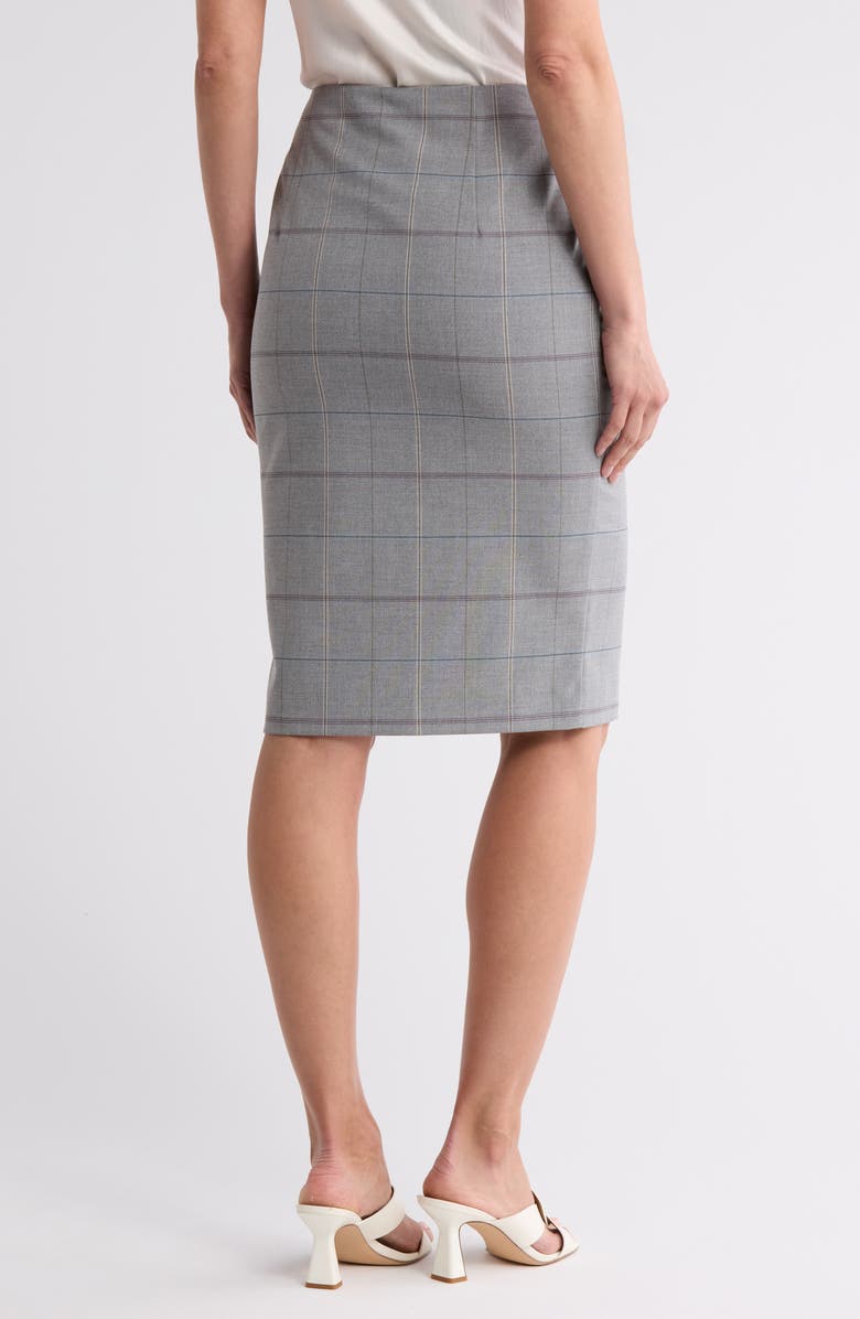 BOSS Orange Vanchy Plaid Midi Skirt, Alternate, color, Melange Windowpane