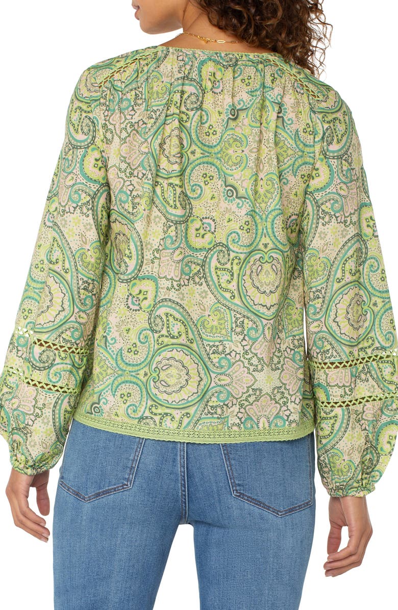 Liverpool Los Angeles Print Tie Neck Top, Alternate, color, 