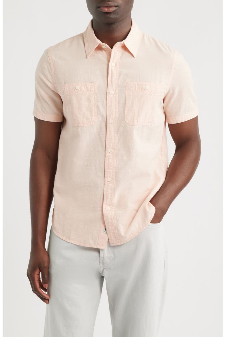 Mason Classic Fit Short Sleeve Button-Up Work Shirt, Main, color, VINTAGE PINK