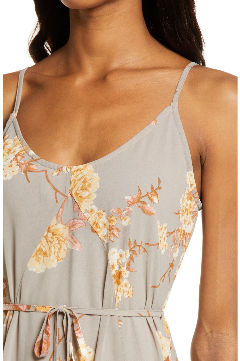 Feeling Freesia Floral Dress, Alternate, color, GREY FLORAL PRINT