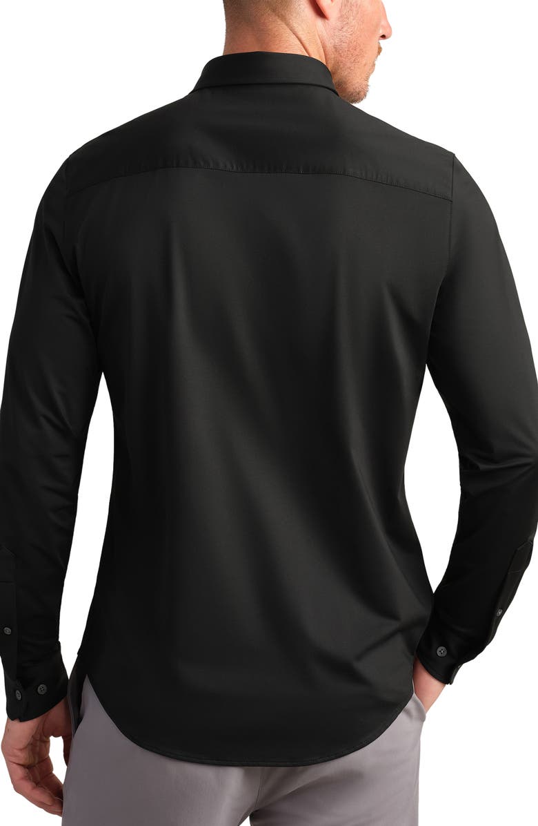 Rhone Commuter Slim Fit Button-Up Shirt, Alternate, color, Black Oxford