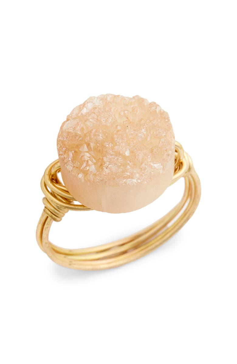 Bourbon and Boweties Wire Wrapped Drusy Ring, Main, color, 