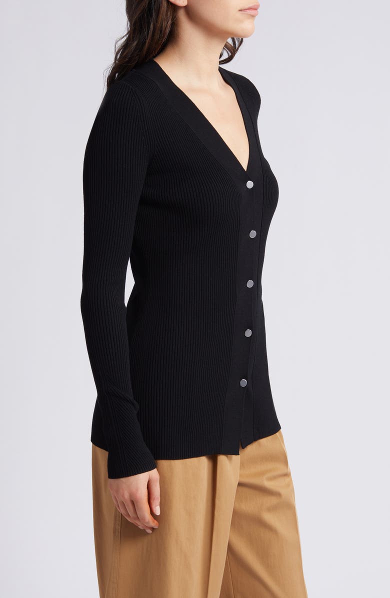 BOSS Farinda Rib V-Neck Cardigan, Alternate, color, 
