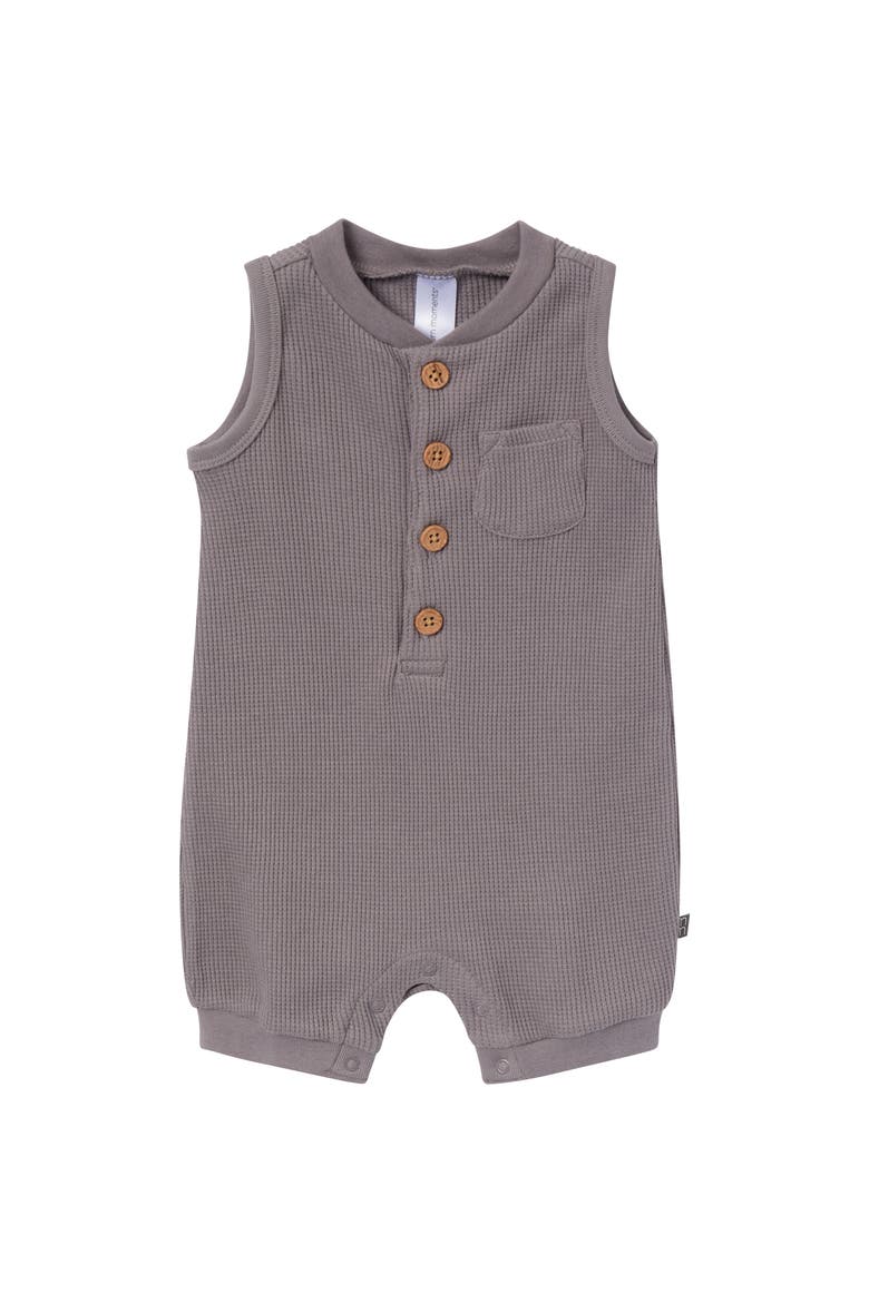 Baby Boys Medium Grey Sleeveless Romper, Main, color, Grey