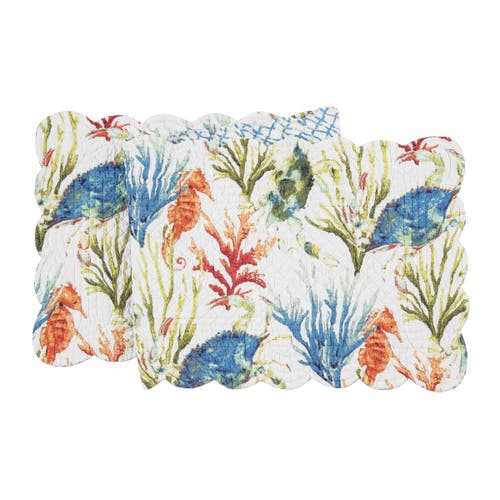 C & F Home C&f Home Marino Quilted Reversible Colorful Coastal Table Runner In Multi