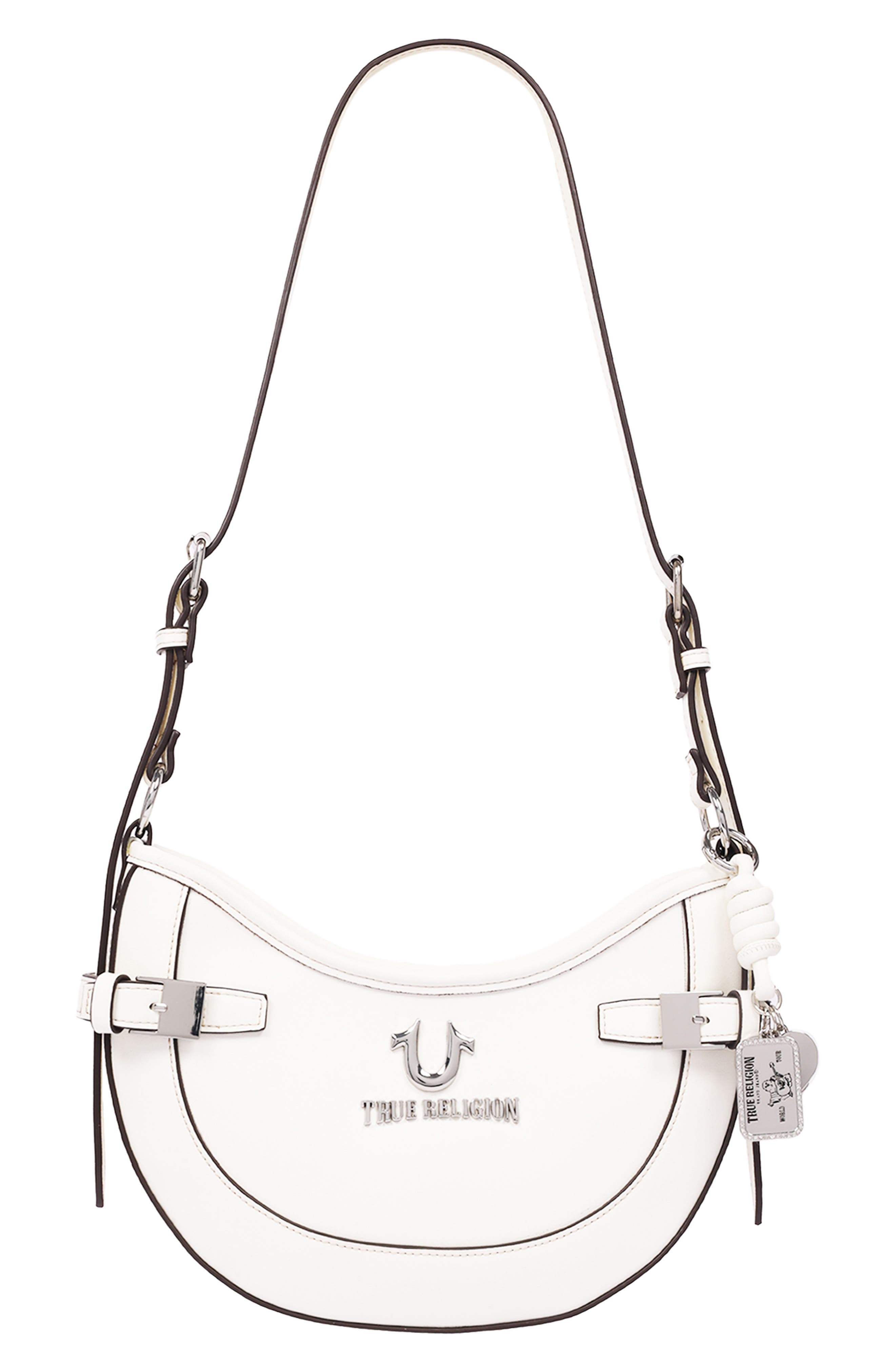Blake Faux Leather Belted Hobo Bag, Alternate, color, WHITE
