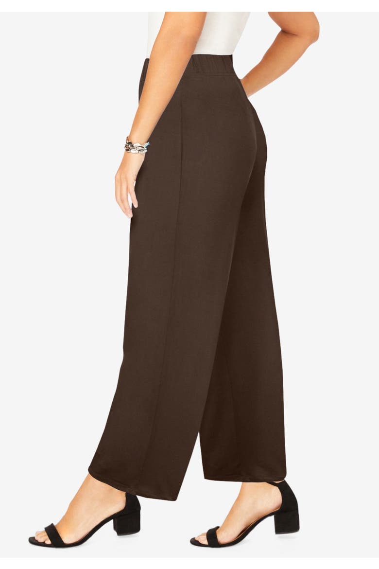 Everyday Stretch Knit Wide Leg Pant, Alternate, color, BLACK