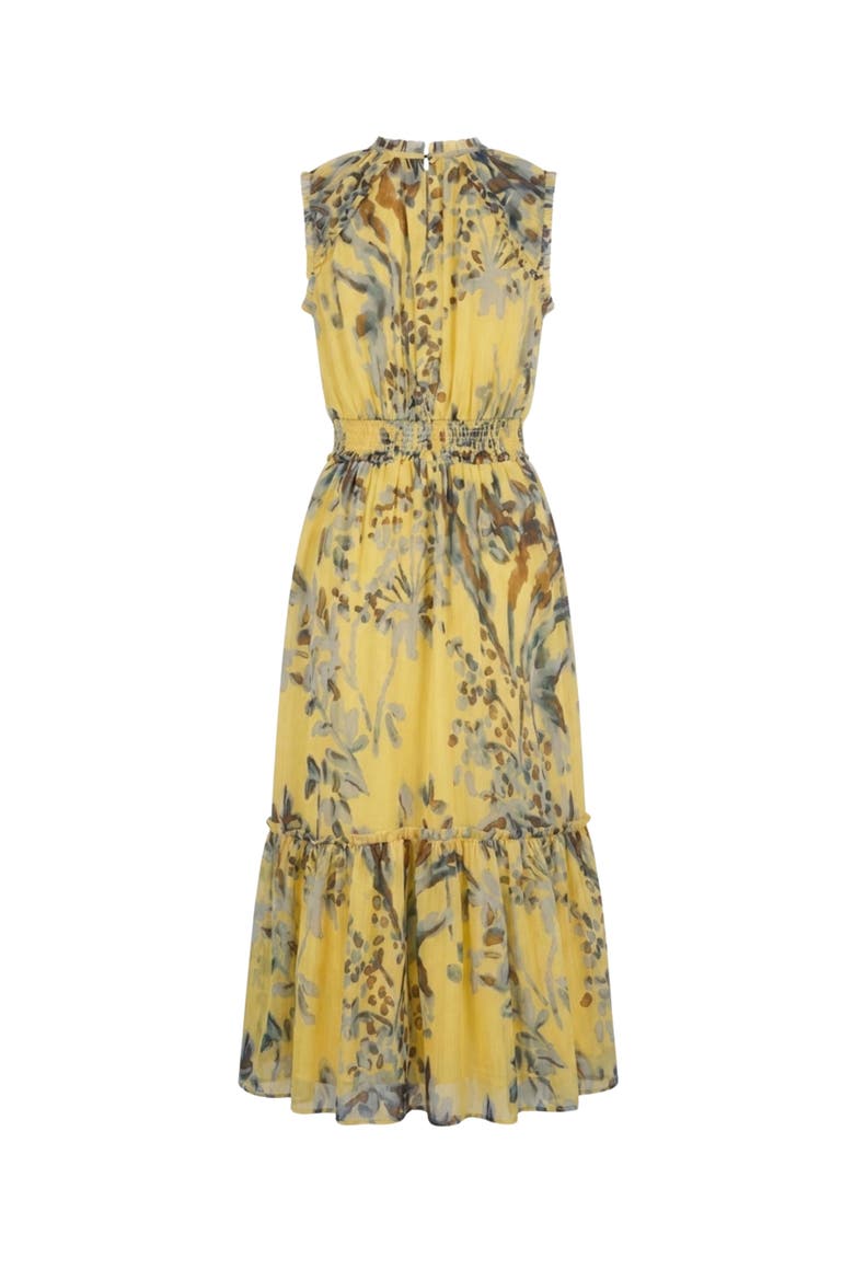 Naomi Floral Georgette Midi Dress, Alternate, color, Lake Bluff Floral