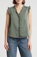 Daniel Rainn Ruffle Button-Up Top