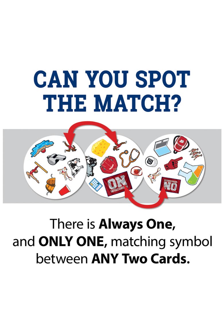 Wisconsin Badgers Spot It! Card Game, Alternate, color, Multicolor