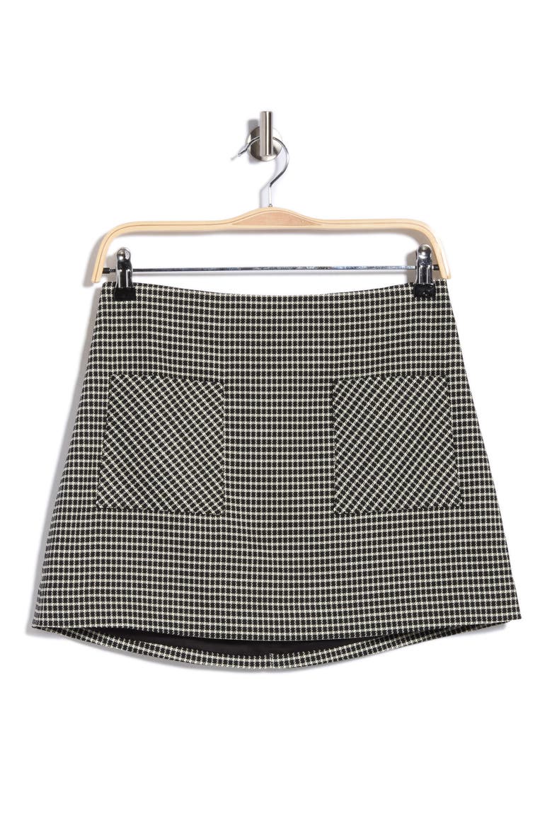 Molina Houndstooth Miniskirt, Main, color, BLACK/ IVORY