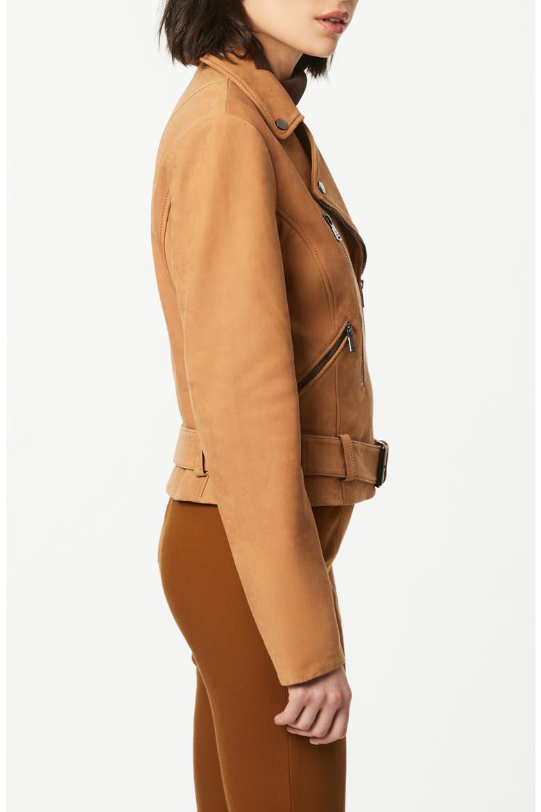 Spessa Leather Moto Jacket, Alternate, color, COGNAC