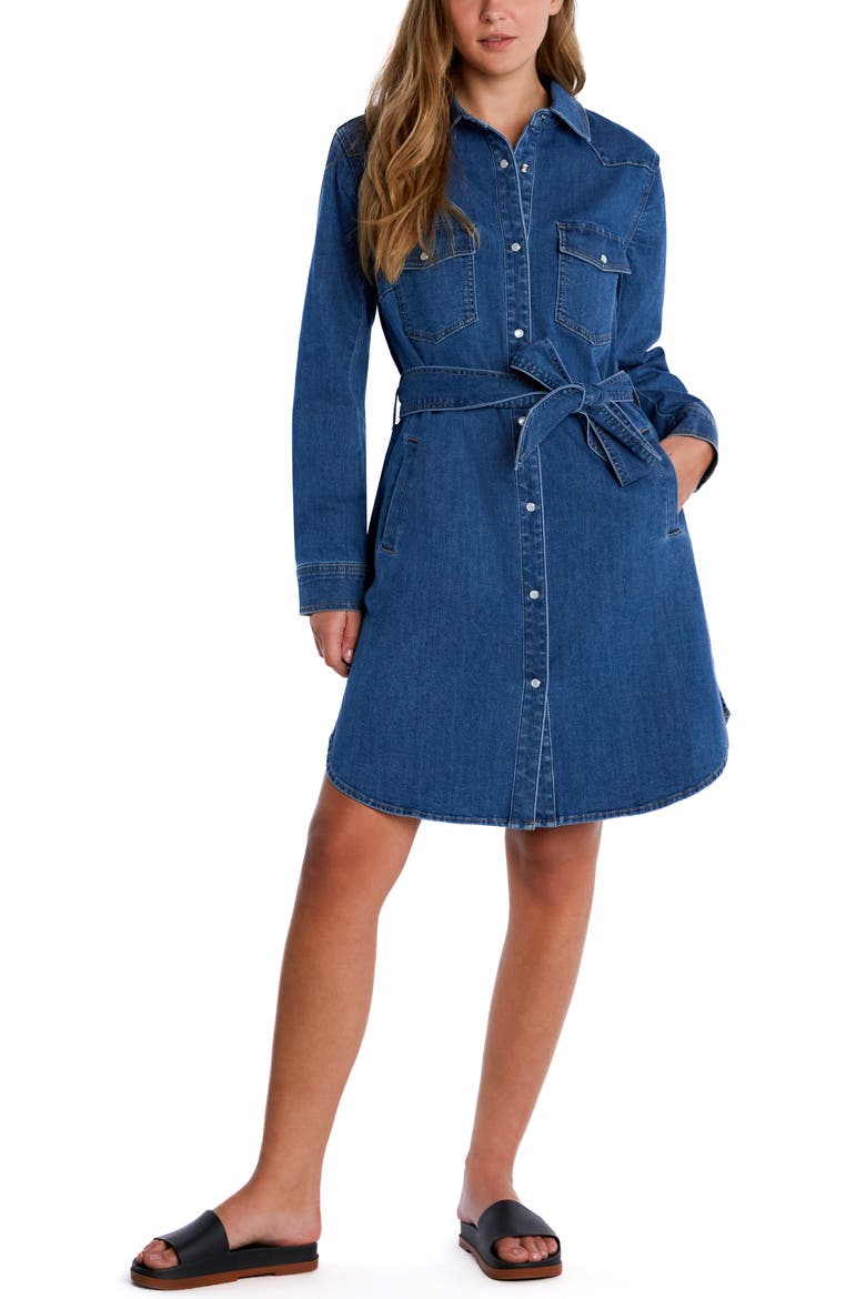Marie Belted Denim Shirtdress, Alternate, color, MARIE BLUE