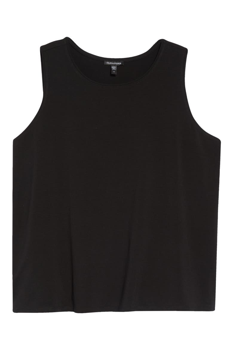 Stretch Jersey Tank, Alternate, color, BLACK