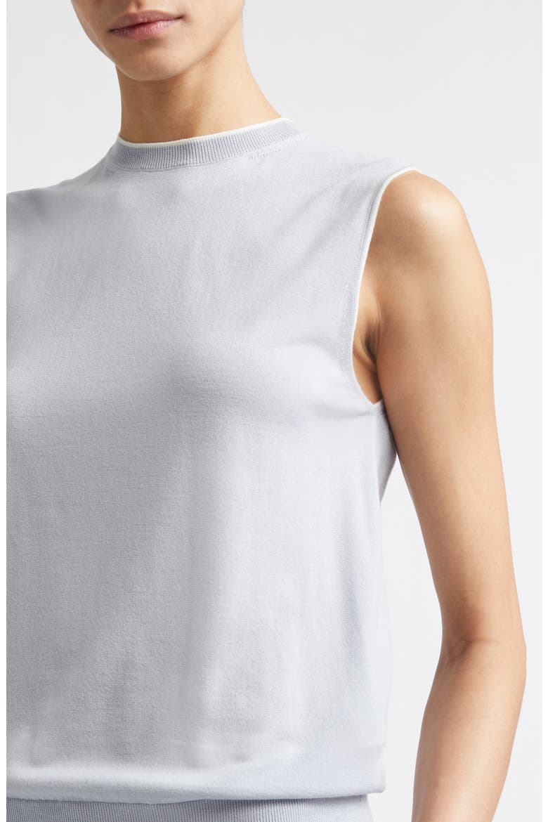 Avalon Travel Sleeveless Merino Wool Sweater, Alternate, color, SKY BLUE/WHT
