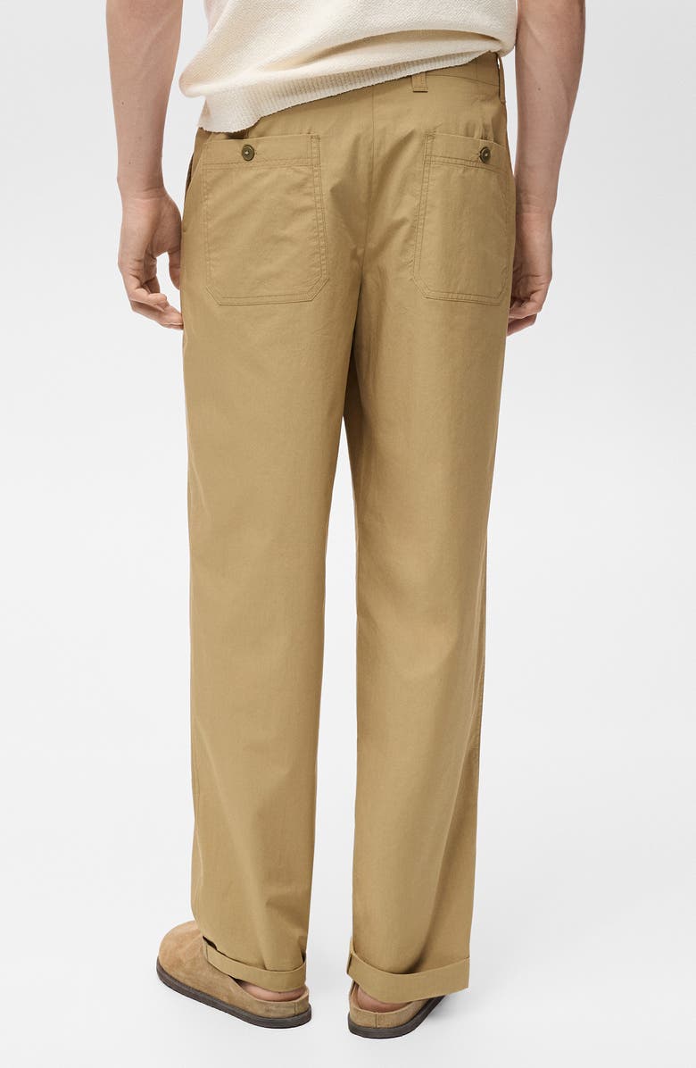 MANGO Straight Leg Cotton Pants, Alternate, color, Beige
