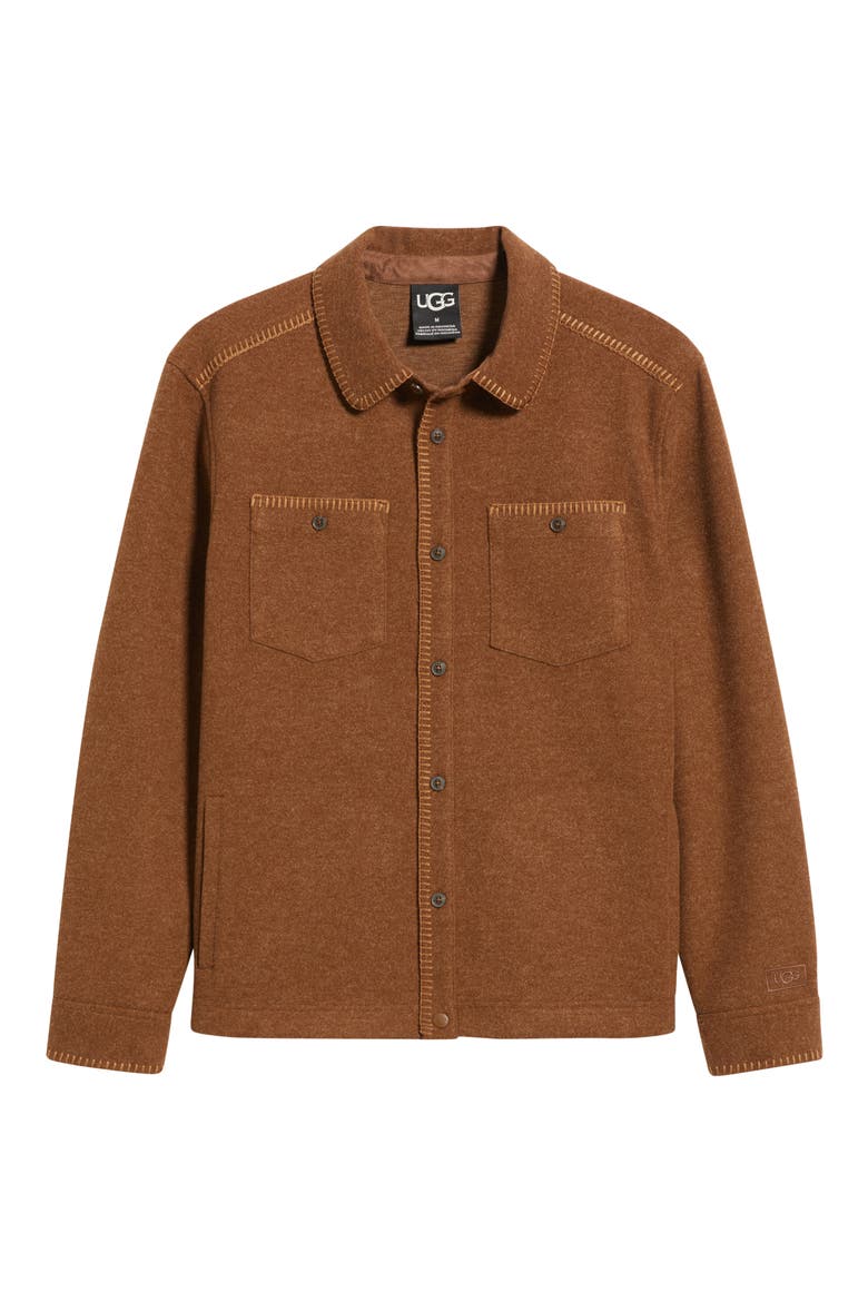 Caelum Felted Jersey Shirt Jacket, Alternate, color, DECO HEATHER
