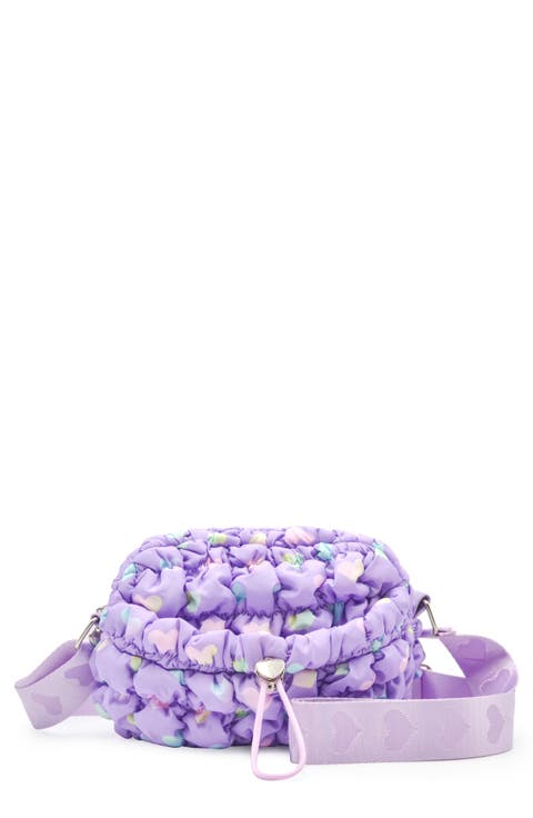 Kids' Heart Print Scrunch Crossbody Bag