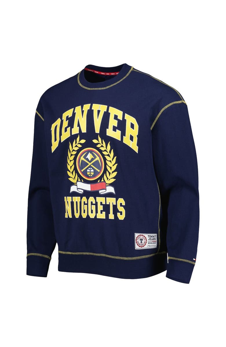 TOMMY JEANS Men's Tommy Jeans Navy Denver Nuggets Peter French Terry Pullover Crew Sweatshirt, Alternate, color,