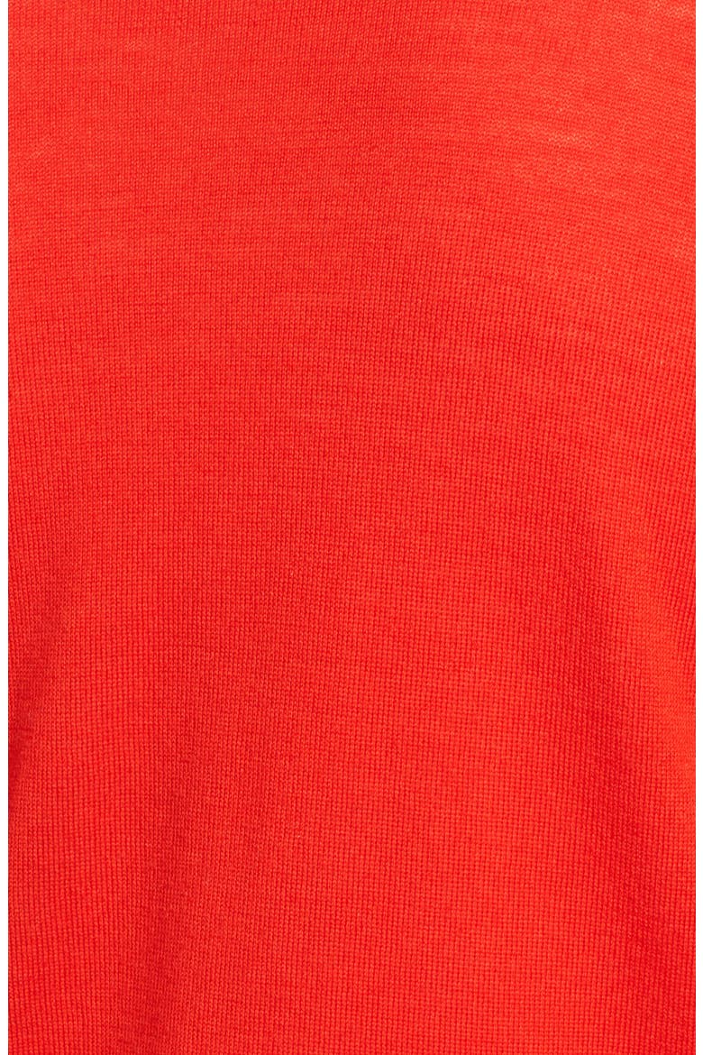V-Neck Merino Wool Cardigan, Alternate, color, RED FIERY