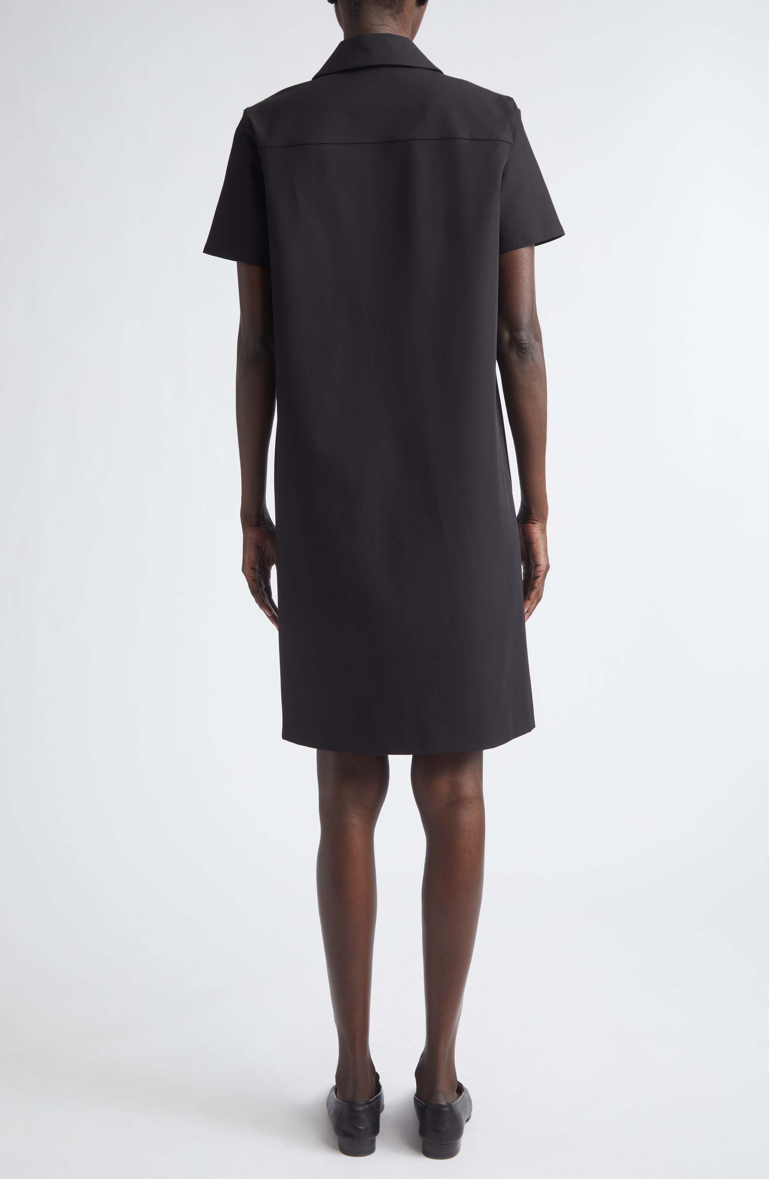 Short Sleeve Twill A-Line Polo Dress - image 2