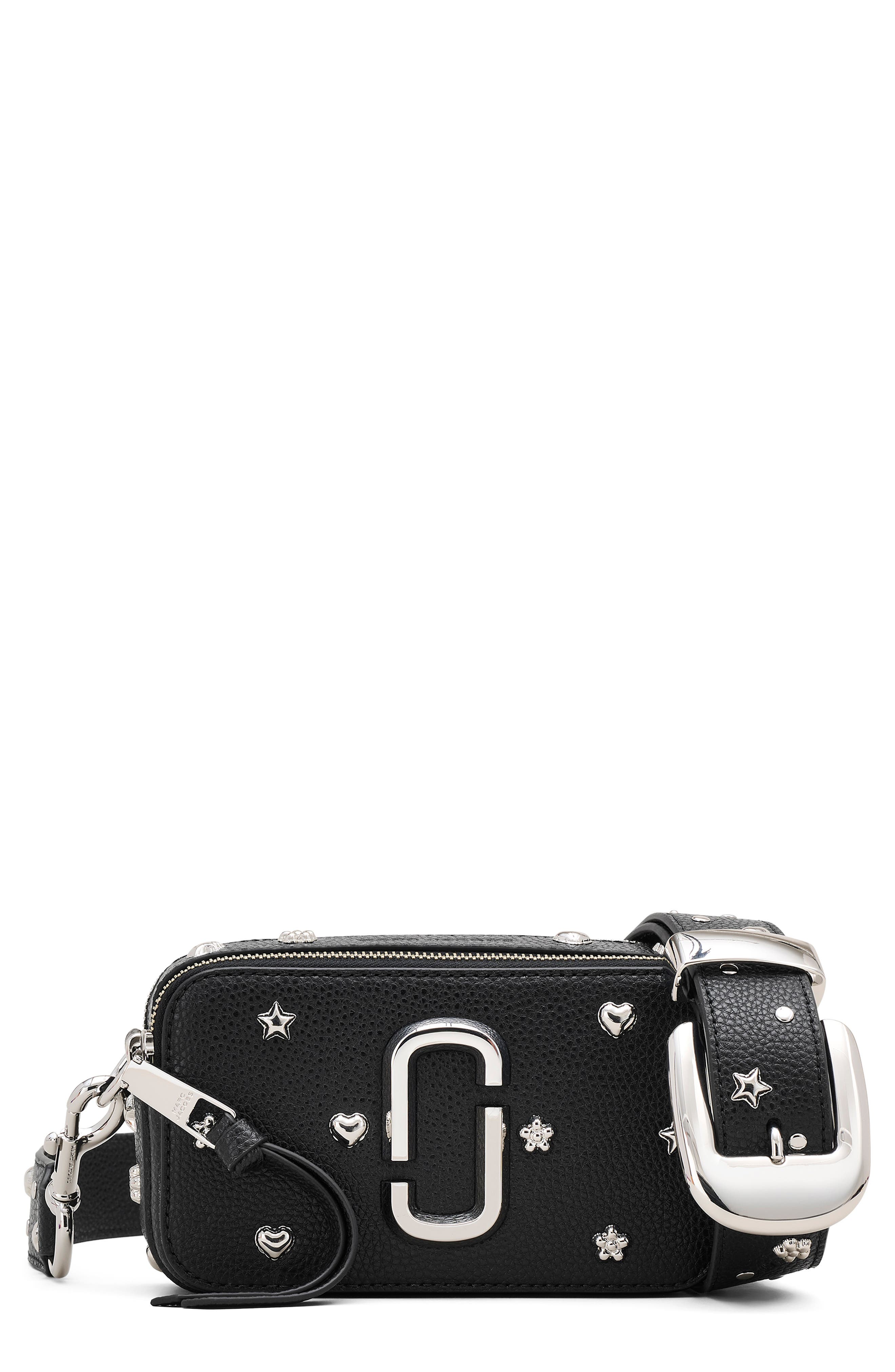 Marc Jacobs Mini Icon Stud Snapshot Bag, Main, color, Black Multi