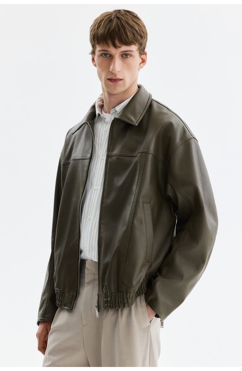 H&M Coated Jacket, Alternate, color, Khaki Green