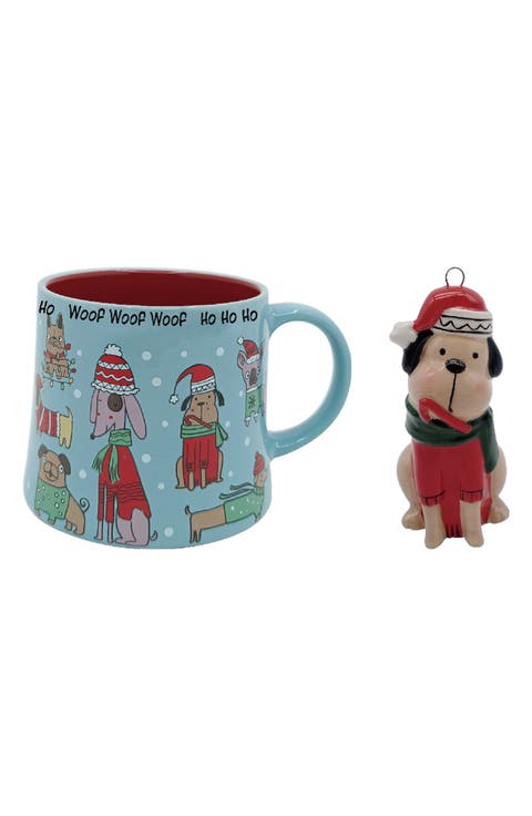 Ho Ho Ho Woof Mug & Ornament Gift Set
