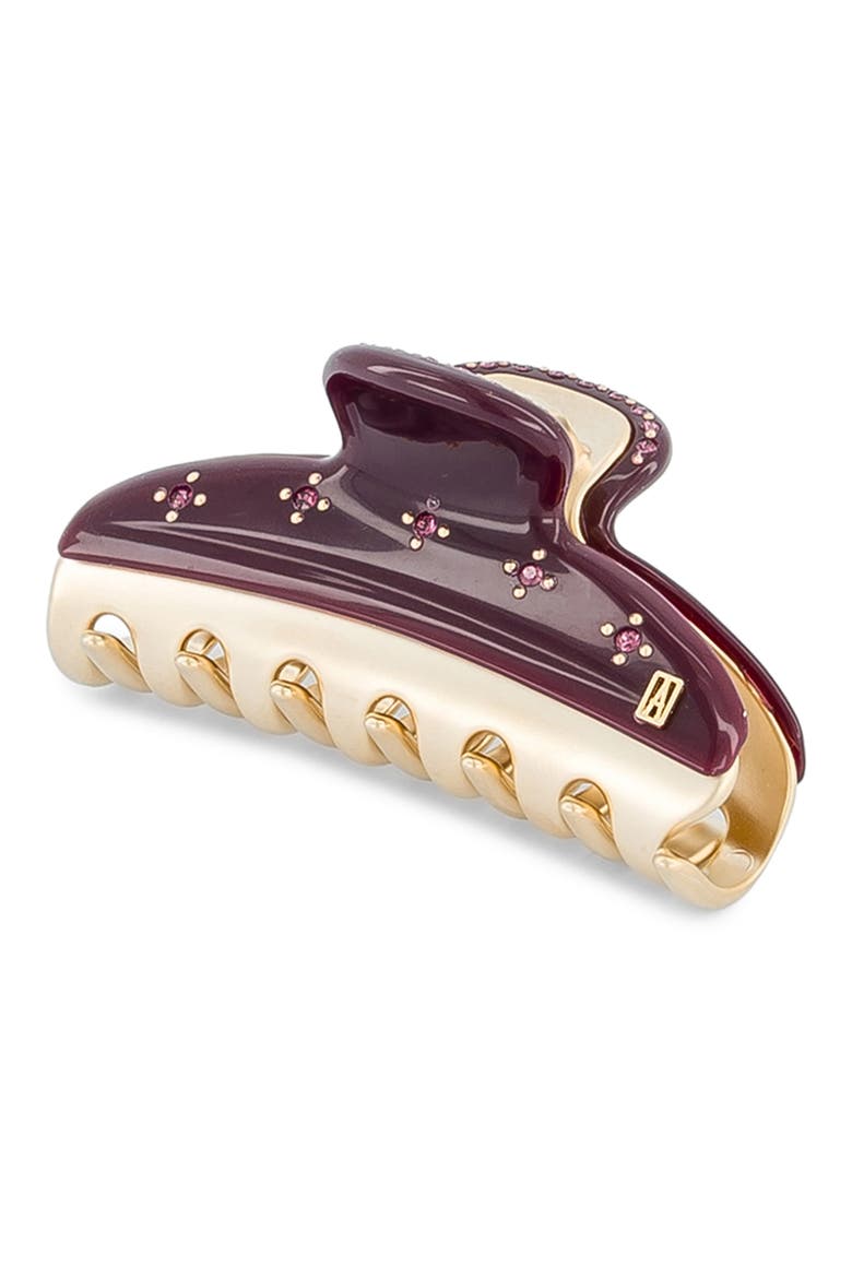 Vendrome Crystal Hair Clip, Main, color, BURGUNDY