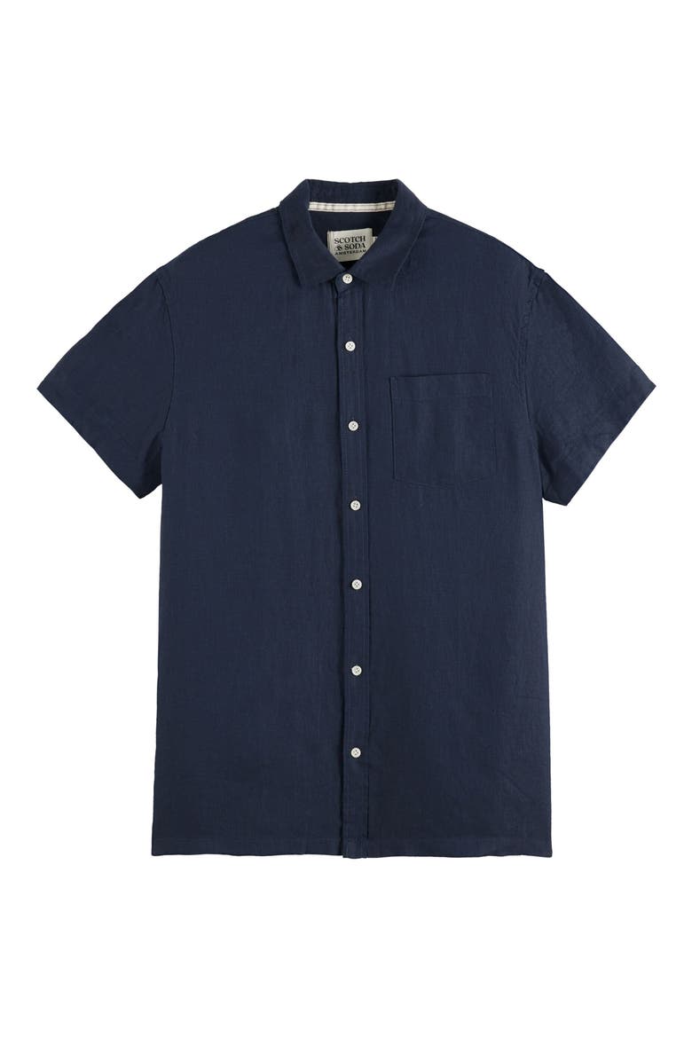 Core Solid Short Sleeve Button-Up Shirt, Alternate, color, NIGHT
