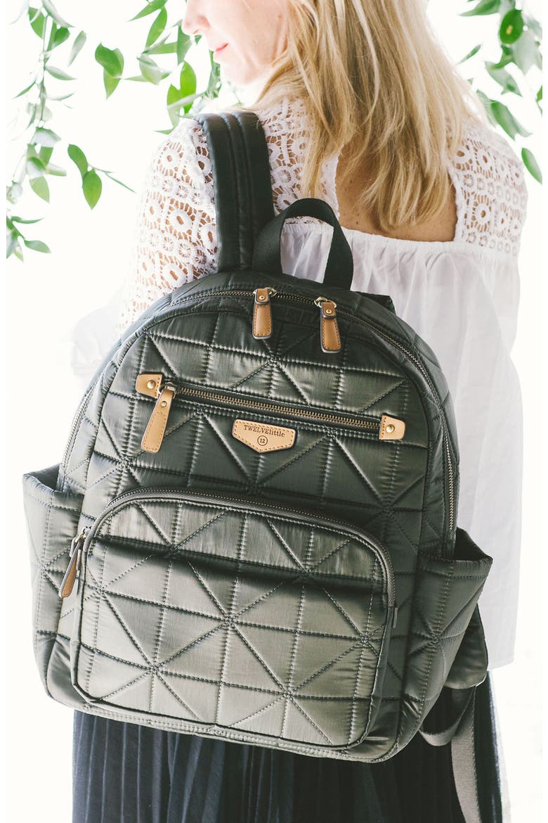'Companion Backpack' Quilted Nylon Diaper Bag, Alternate, color, OLIVE