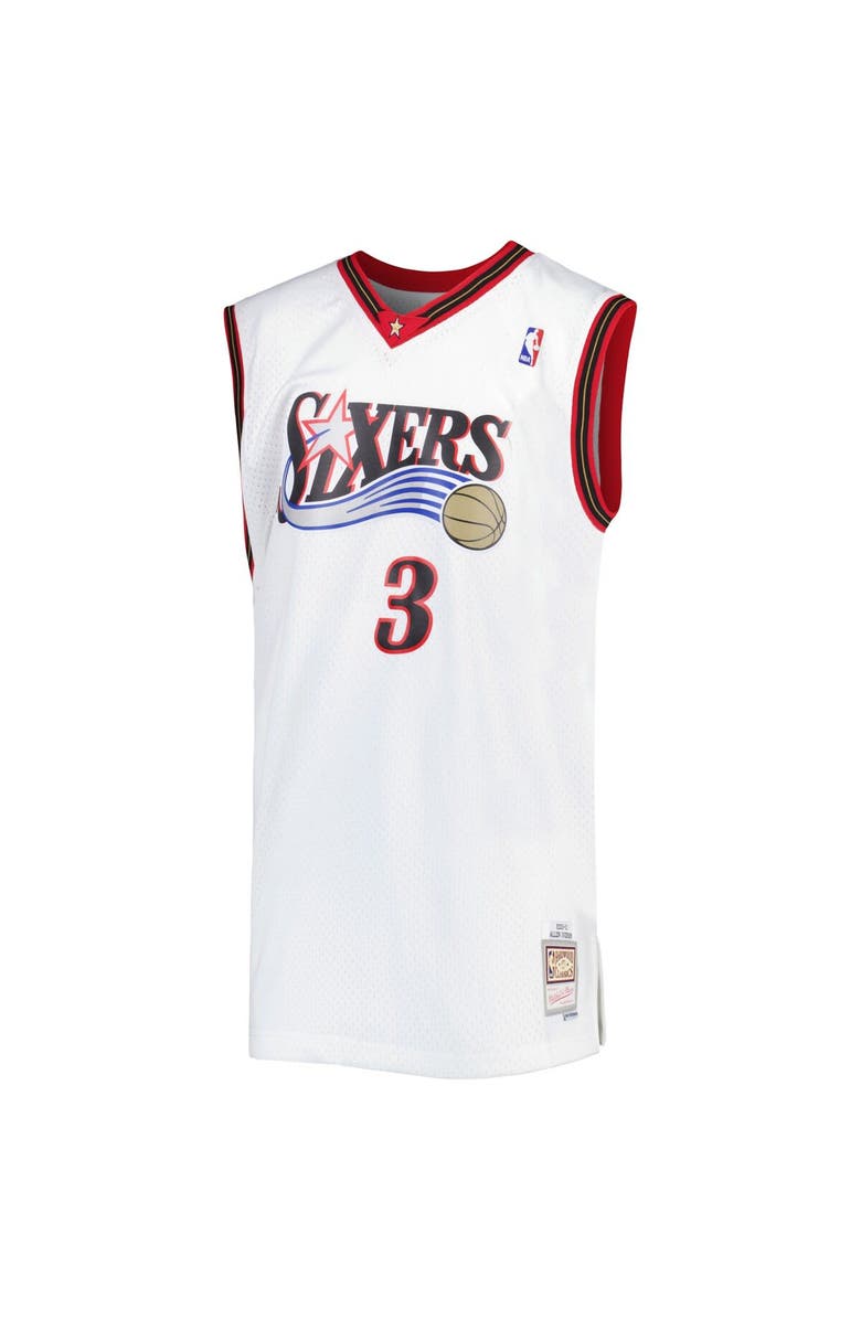 Mitchell & Ness Men's Mitchell & Ness Allen Iverson White Philadelphia 76ers Big & Tall Hardwood Classics 1996/97 Swingman Jersey, Alternate, color, 