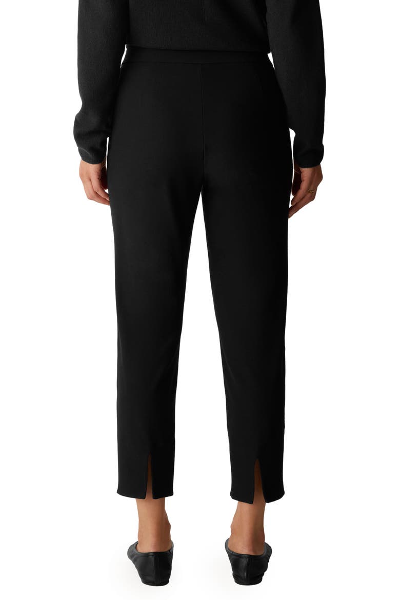 Slit Back Slim Crop Pants, Alternate, color, BLACK