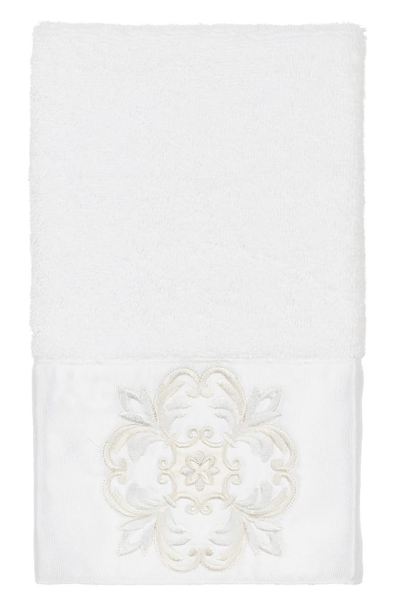 Linum Home Textiles Alyssa 3-Piece Embellished Towel - White, Alternate, color, White