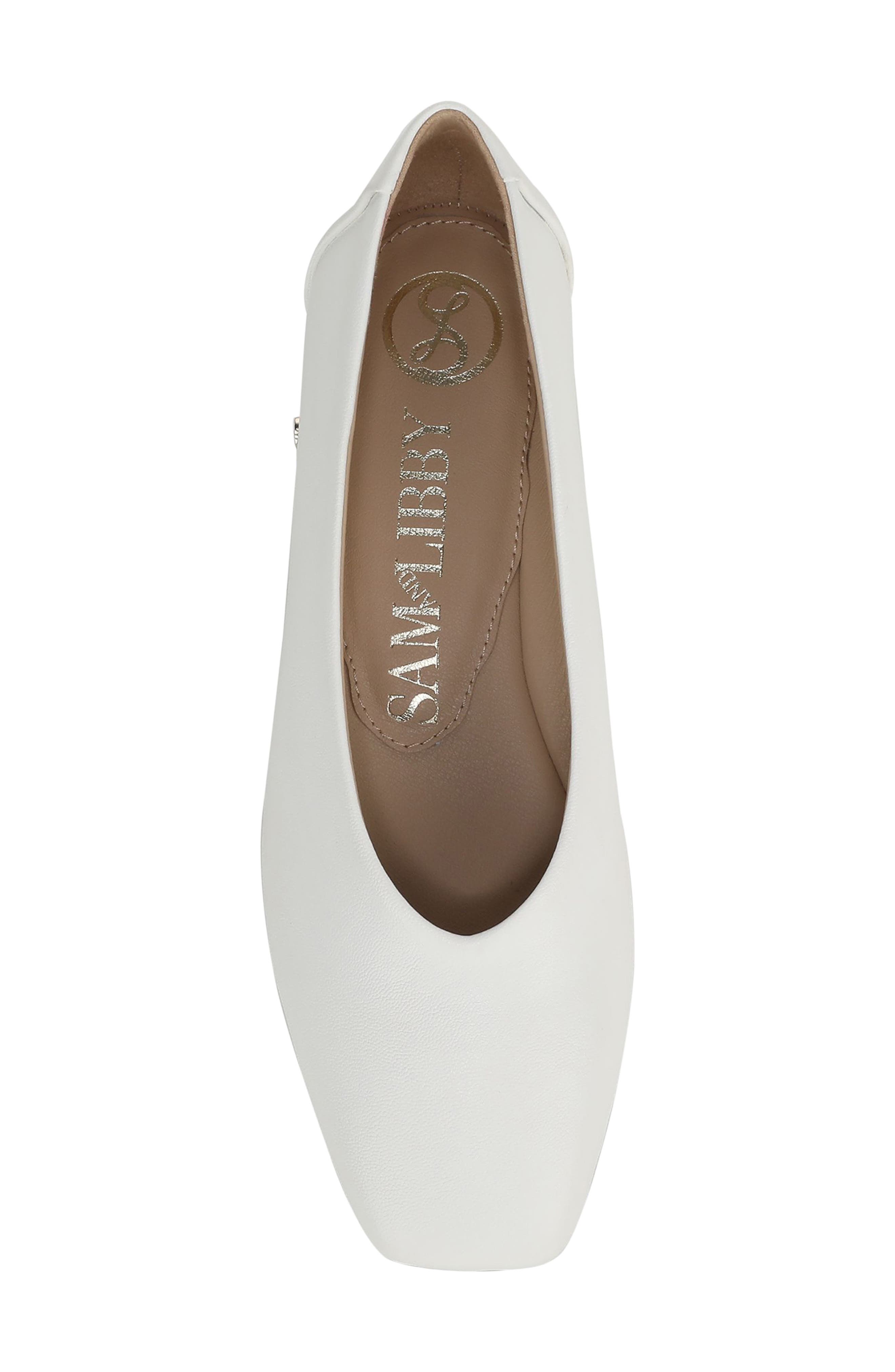 SAM & LIBBY Gretta Square Toe Flat, Alternate, color, Soft White