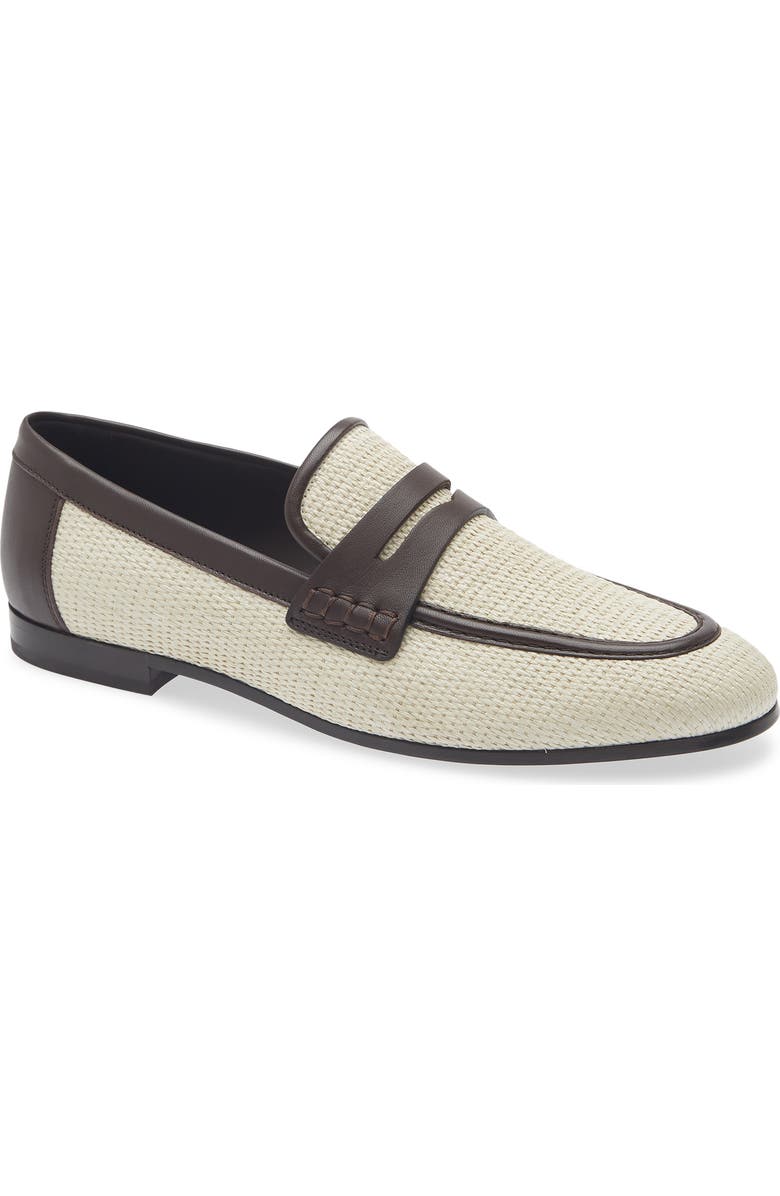 Brunello Cucinelli Techno Raffia Penny Loafer, Main, color, C112 Corda