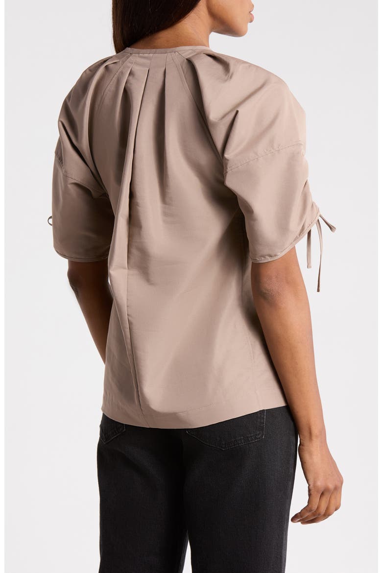 Shirred Sleeve Top, Alternate, color, STONE GREY