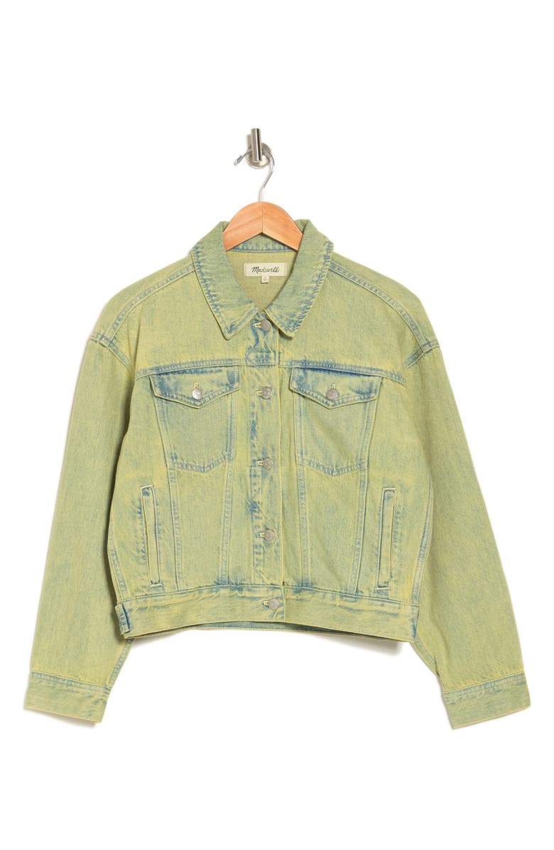 Madewell Oversize Crop Denim Trucker Jacket, Alternate, color,