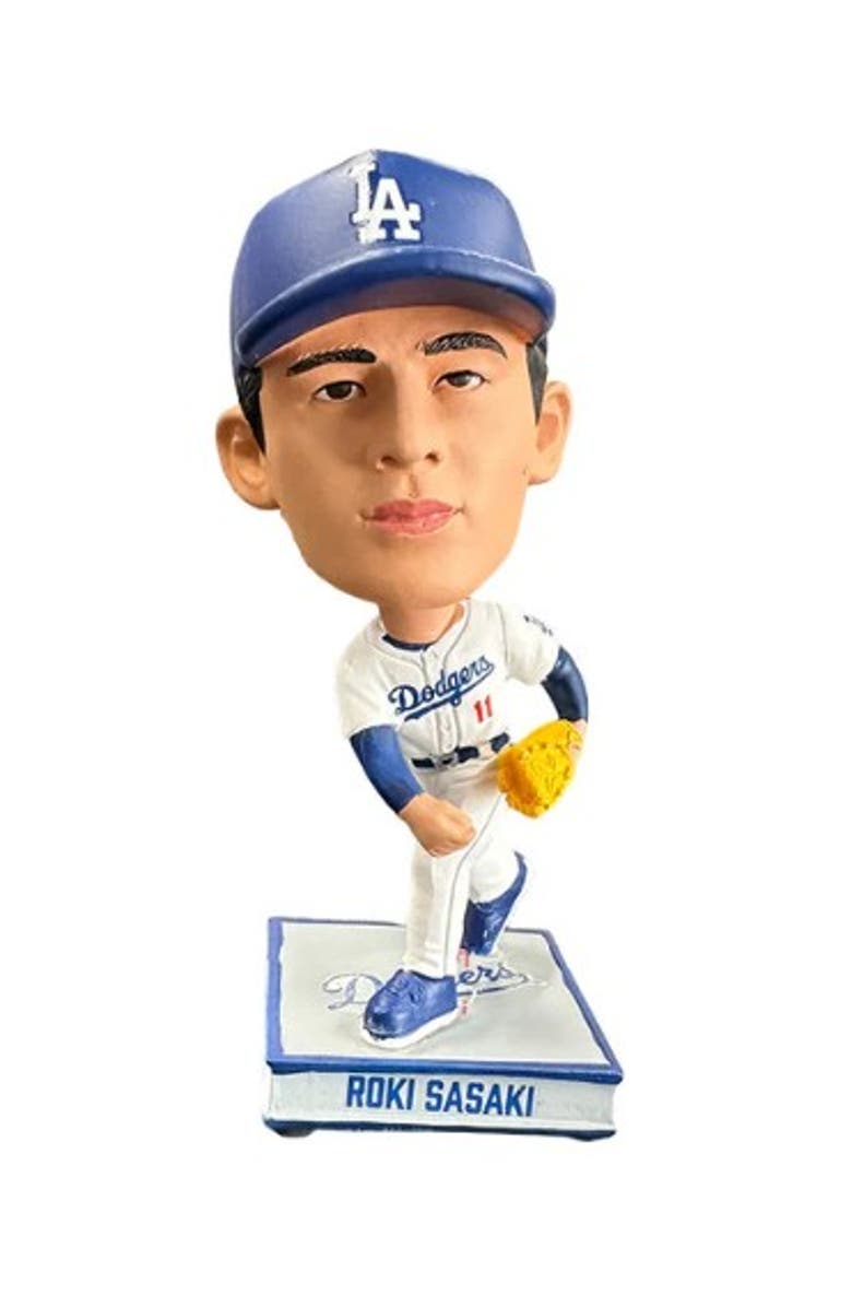 FOCO Roki Sasaki (LA Dodgers) 4.5 Inch Square Base Mini BigHead Bobblehead, Main, color, Multi-Color