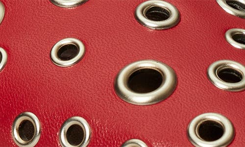Tory Burch Eyelet Mary-jane Ballet Flats In Tory Red/silver